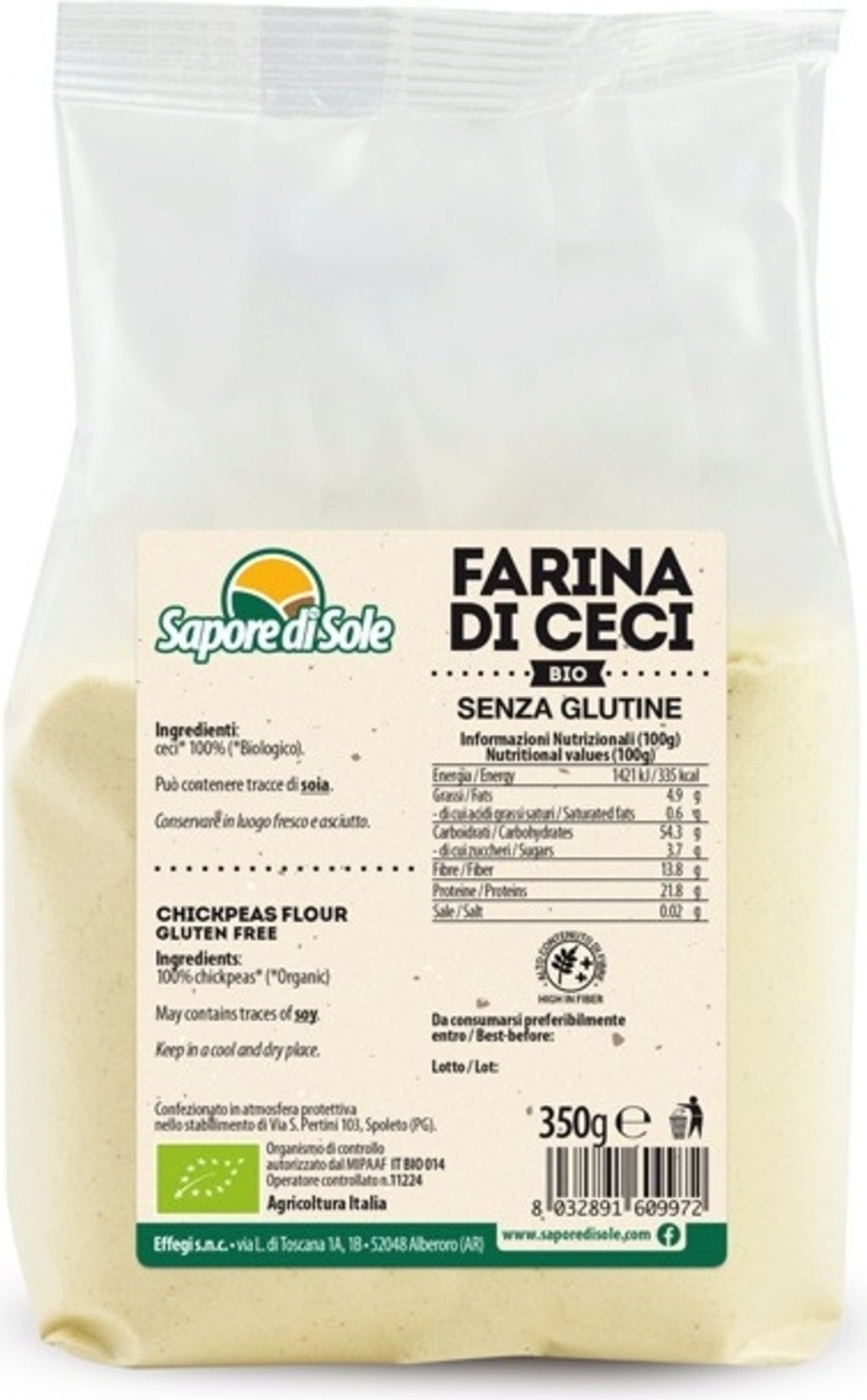 Sapore di Sole Bio Kichererbsenmehl - glutenfrei