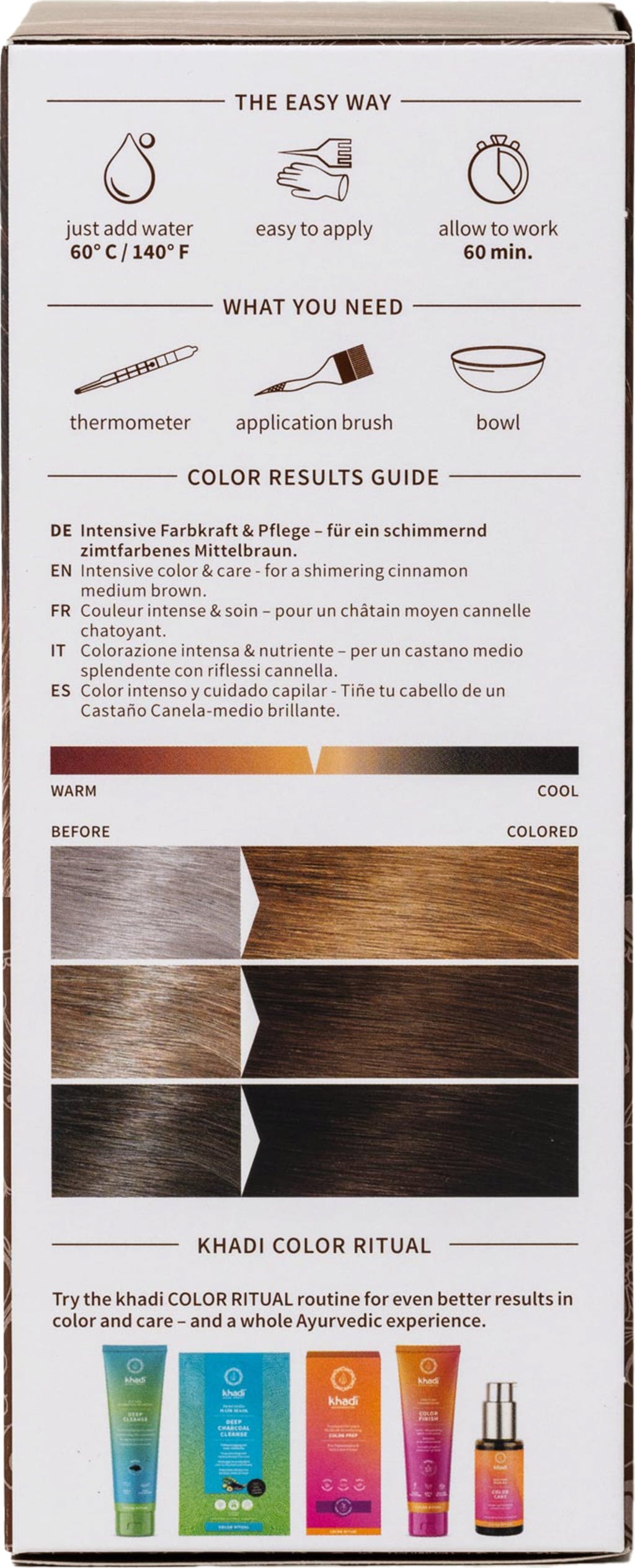 Khadi Pflanzenhaarfarbe Mittelbraun - 100 g
