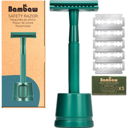 Bambaw Rasierhobel mit Rasierständer - Sea Green