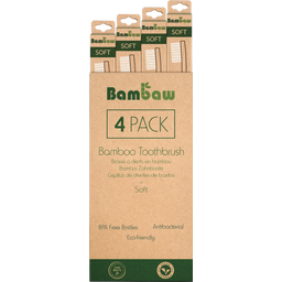 Bambaw Bambuszahnbürste Weich - 4 Stk