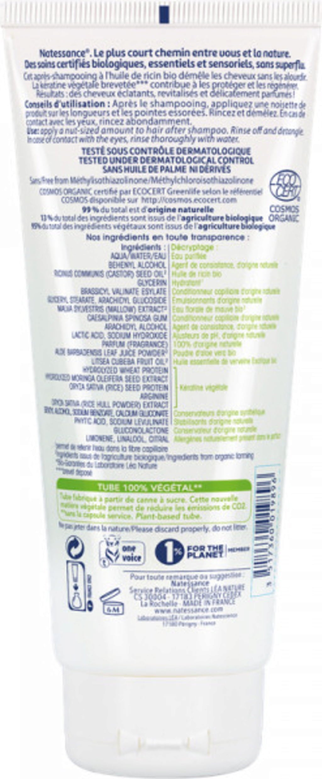 Natessance Stärkende Spülung Rizinus & Keratin - 200 ml