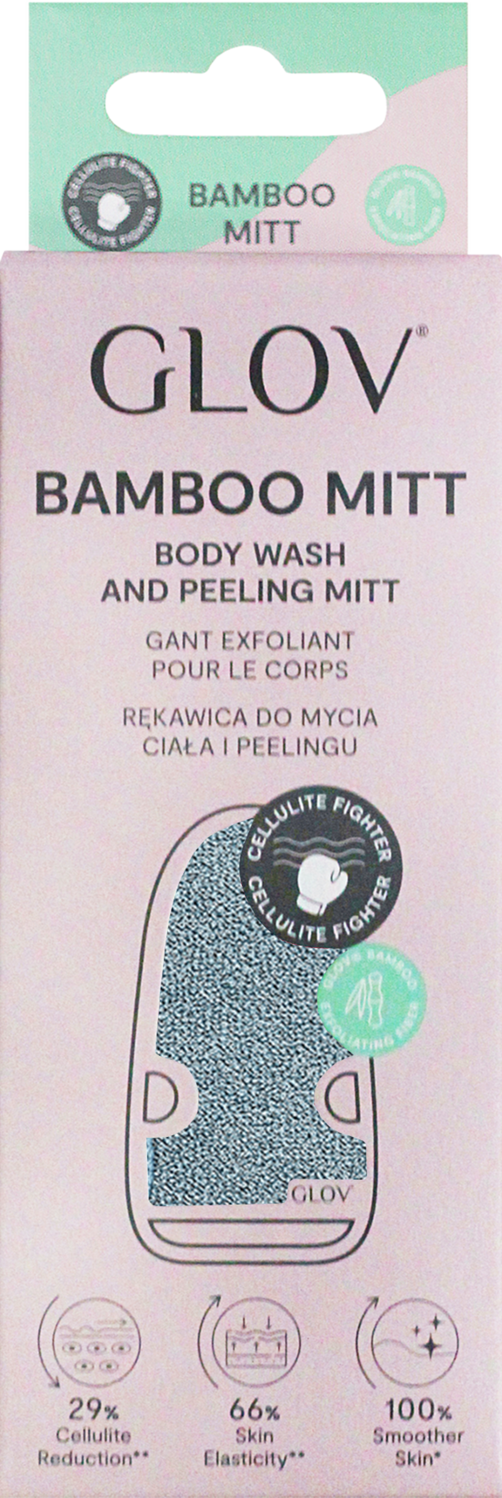 Body Wash & Peeling Mitt, Grey