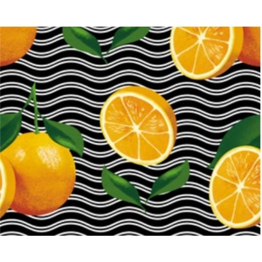 FRIUBASCA Dinkel-Yogarolle mit Duftkräutern - Wellen mit Orangen-Print