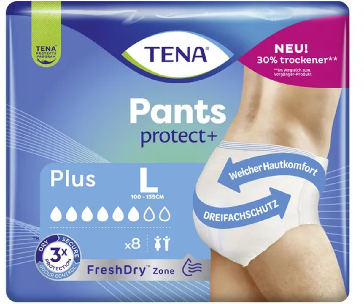 TENA Pants Protect+, Weiß - Größe L