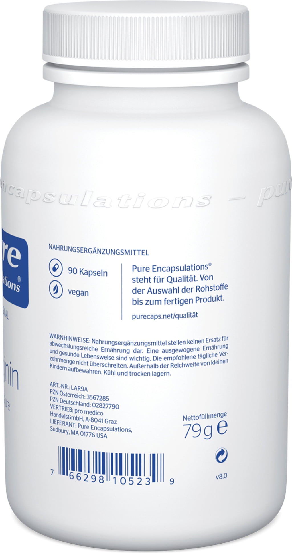 Pure Encapsulations L-Arginin - 90 Kapseln