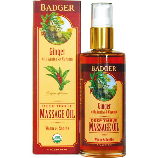 Badger Balm Ginger Deep Tissue Massage Oil - 118 ml