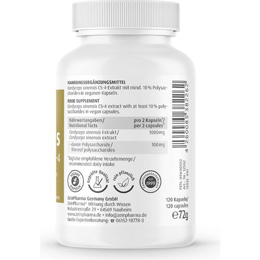 ZeinPharma® Cordyceps CS-4 500 mg - 120 Kapseln