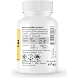 ZeinPharma® Vitamin D3 5000 IE - 90 veg. Kapseln