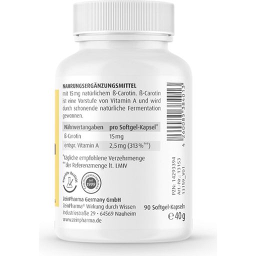 ZeinPharma® Beta Carotin Natural 15 mg - 90 Kapseln