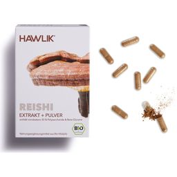 Hawlik Reishi Extrakt + Pulver Kapseln Bio - 120 Kapseln