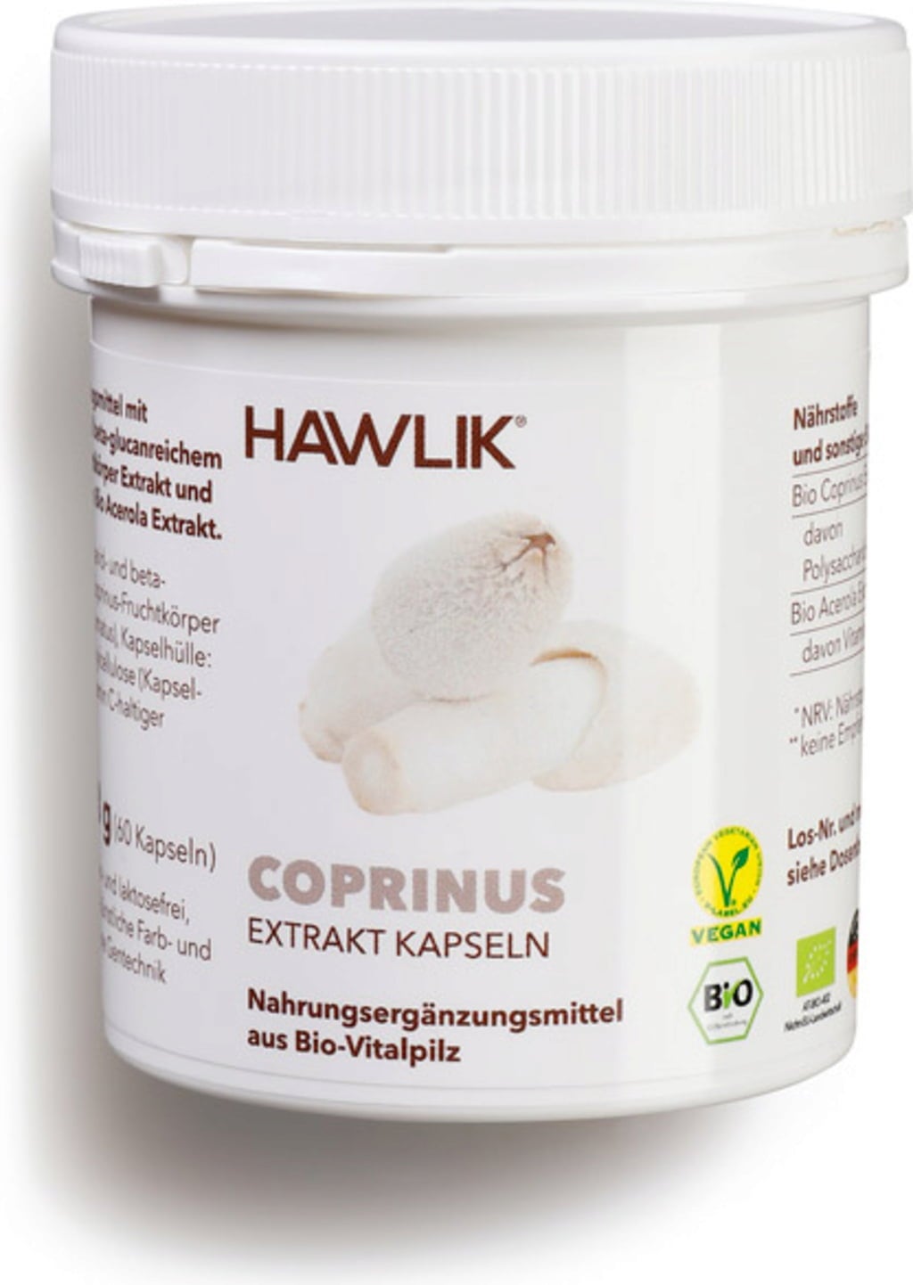 Hawlik Coprinus Extrakt Kapseln, Bio - 60 Kapseln