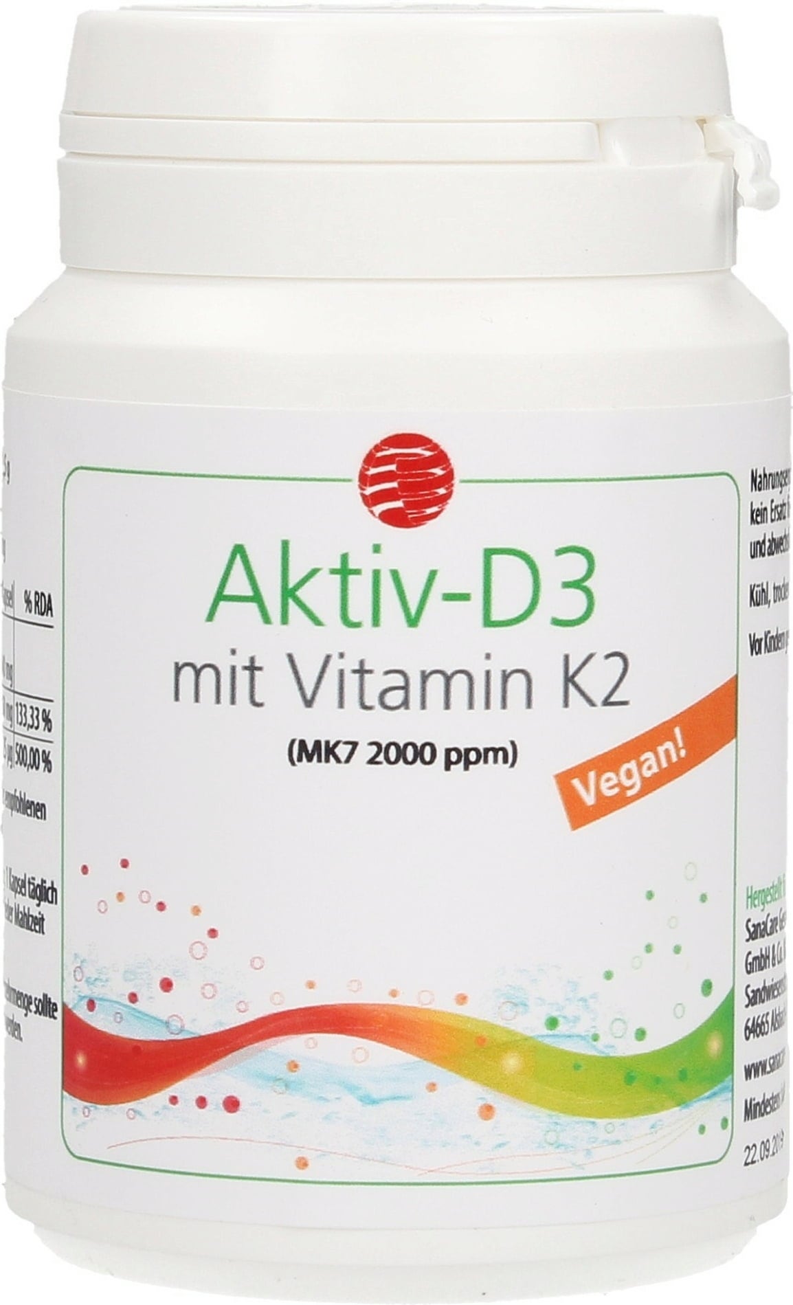 SanaCare Aktiv-D3 mit Vitamin K2 - 60 Kapseln