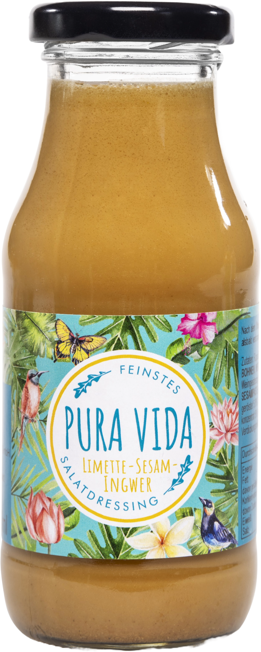 Pura Vida Salat-Dressing Sesam Limette Ingwer, 210 ml