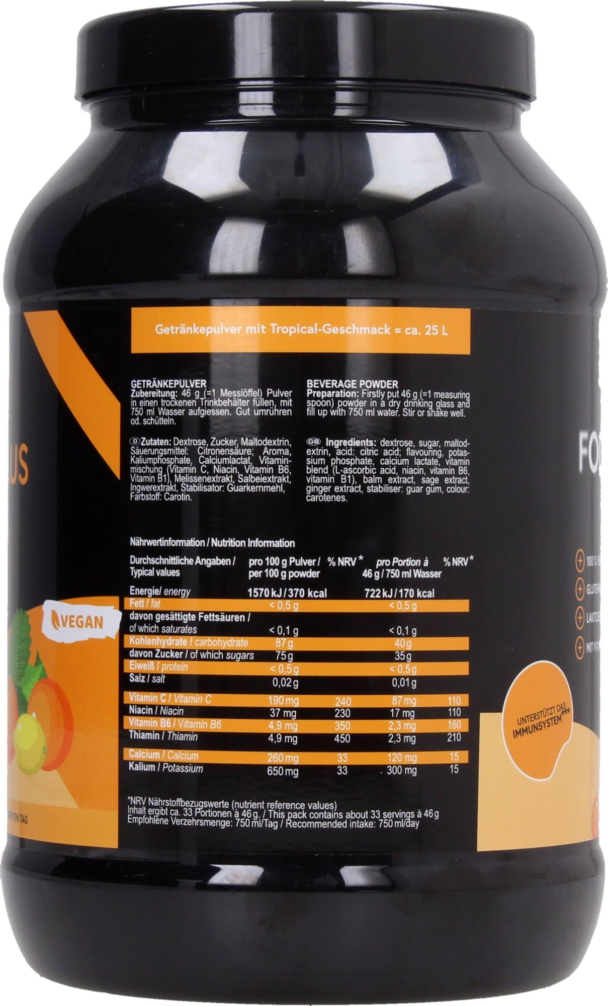 Headstart Focus Plus Pulver - Tropical - 500 g