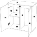 Aquatlantis Splendid Ultra 145 Esche Weiß Schrank - 1 Stk