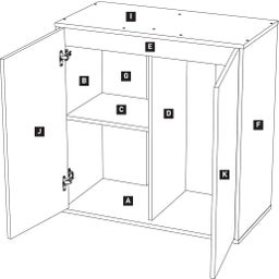 Aquatlantis Splendid Ultra 145 Esche Weiß Schrank - 1 Stk