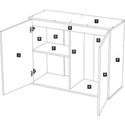 Aquatlantis Splendid Ultra 200 Esche Weiß Schrank - 1 Stk