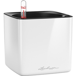Lechuza Tischgefäß CUBE Premium 14 - Weiß Highgloss