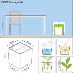 Lechuza Pflanzgefäß CUBE Cottage 40