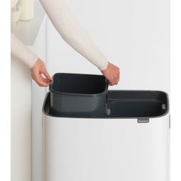 Bo Touch Bin 2 x 30 L mit 2 Kunststoffeinsätzen - White