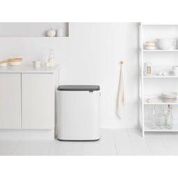 Bo Touch Bin 2 x 30 L mit 2 Kunststoffeinsätzen - White