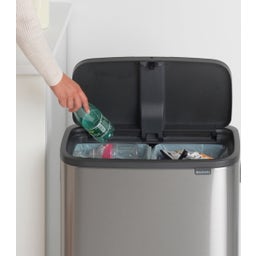 Bo Touch Bin 2 x 30 L mit 2 Kunststoffeinsätzen - Matt Steel Fingerprint Proof