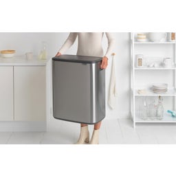 Bo Touch Bin 2 x 30 L mit 2 Kunststoffeinsätzen - Matt Steel Fingerprint Proof