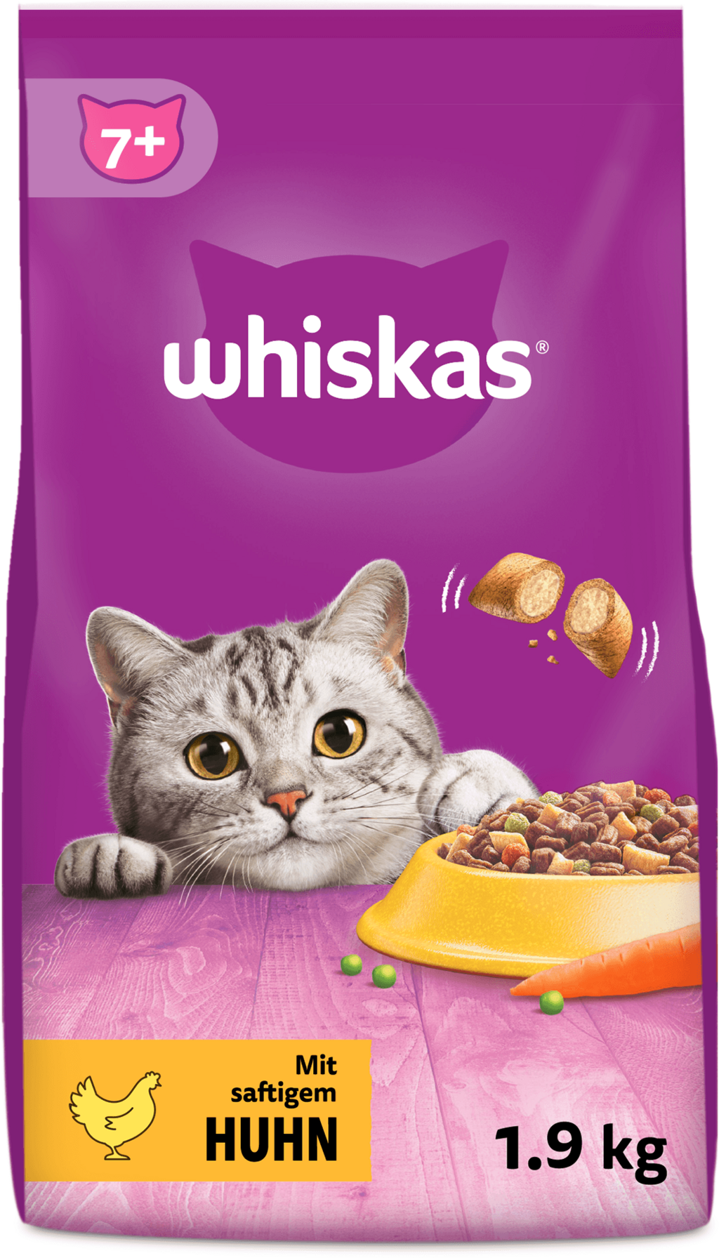 Whiskas Trocken mit Huhn 7+ - 1.900 g
