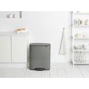 Brabantia Bo Treteimer, 2 x 30L - Mineral Concrete Grey