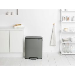 Brabantia Bo Treteimer, 2 x 30L - Mineral Concrete Grey