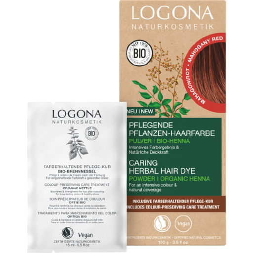 LOGONA Pflanzen-Haarfarbe Pulver Mahagonirot - 100 g