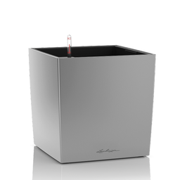 Lechuza Pflanzgefäß CUBE Premium 40 - Silber Metallic