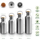 Bambaw Thermosflasche aus Edelstahl 1000 ml - Natural Steel