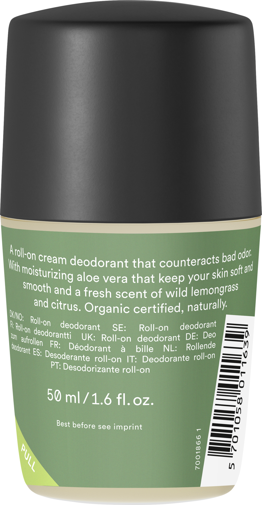 URTEKRAM Nordic Beauty Wild Lemongrass Deo Roll On - 50 ml