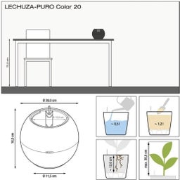 Lechuza Tischgefäß PURO Color 20 - schiefergrau