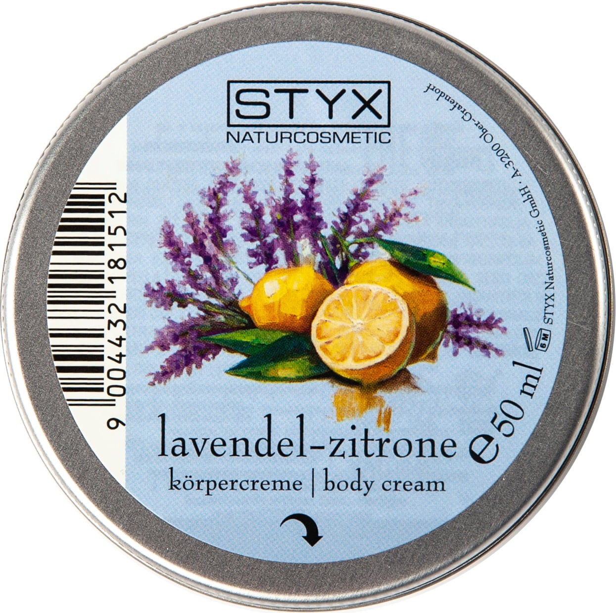 Lavendel-Zitrone Körpercreme, 50 ml