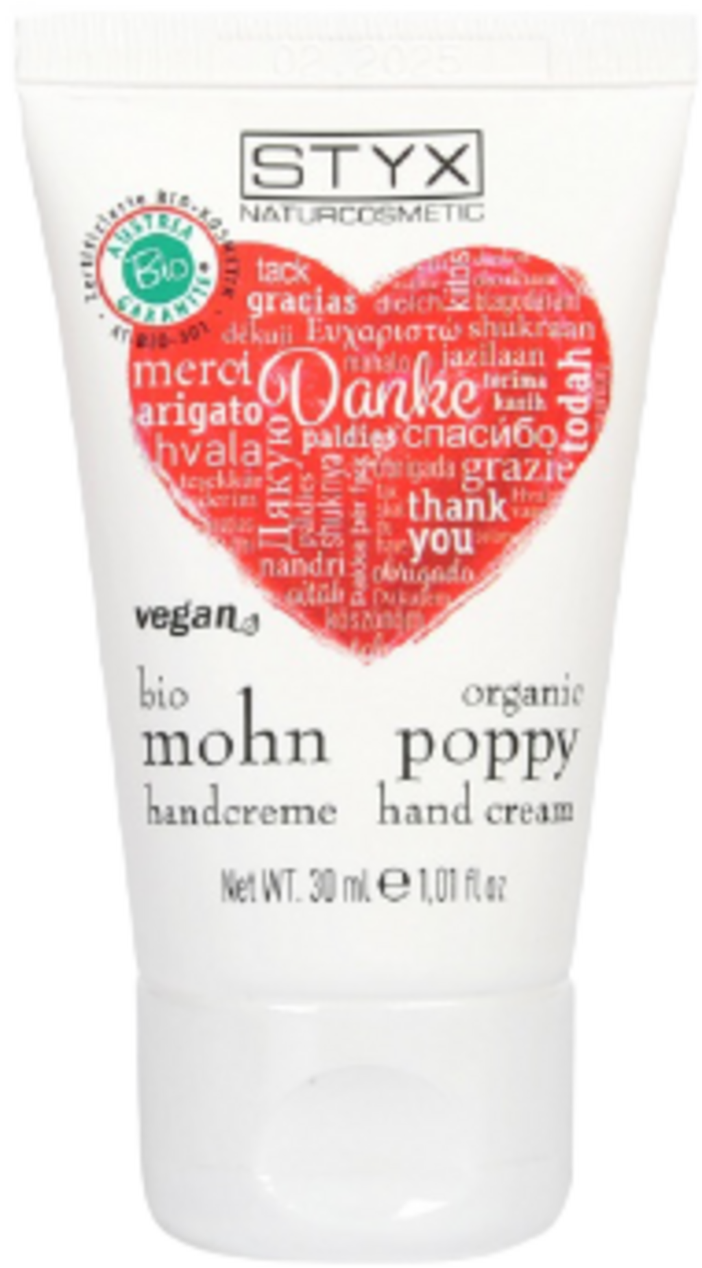 Mohn Handcreme Bio, 30 ml Danke