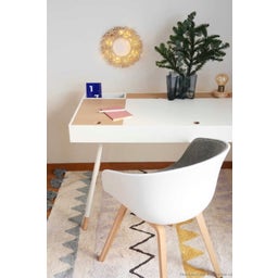 Baumwoll-Teppich Azteca Natural Vintage Blue