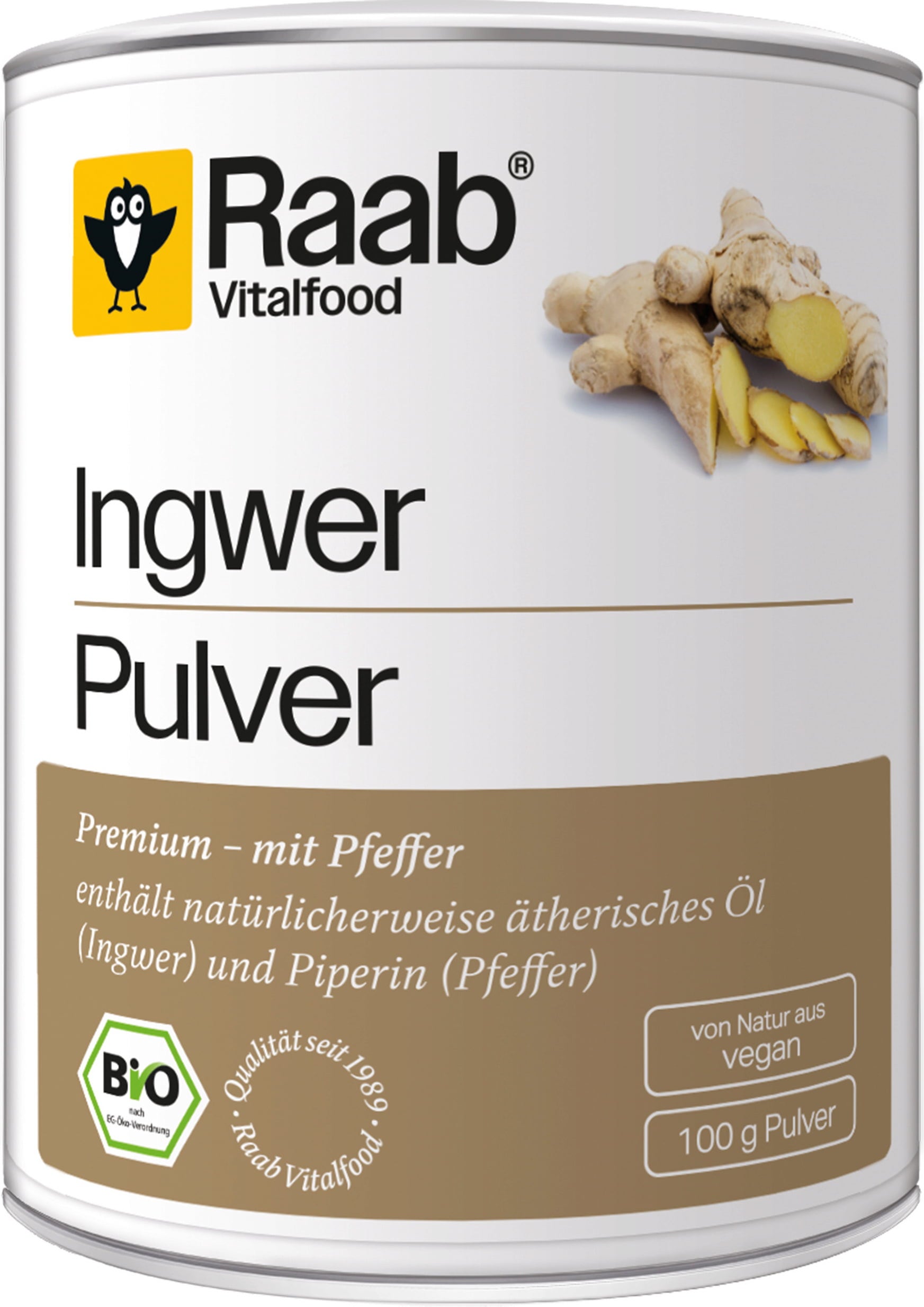 Raab Vitalfood Ingwer Premium mit Pfeffer Bio